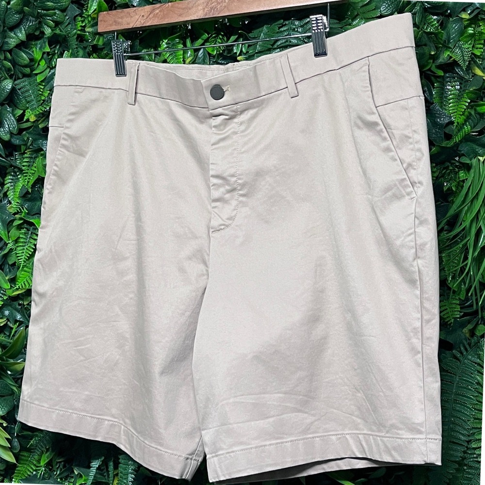 Banana Republic Short Mens 40 Tan Khaki Aiden Slim Fit Chino‎ Cotton Blend 3985